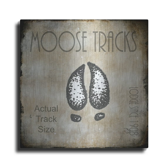 Luxe Metal Art 'Moose Lodge 2 - Moose Tracks 2' by Lightbox Journal, Metal Wall Art, 24"x24"