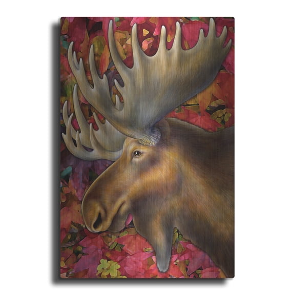 Luxe Metal Art 'Moose'  by Tim Jeffs Metal Wall Art, 12" x 16"