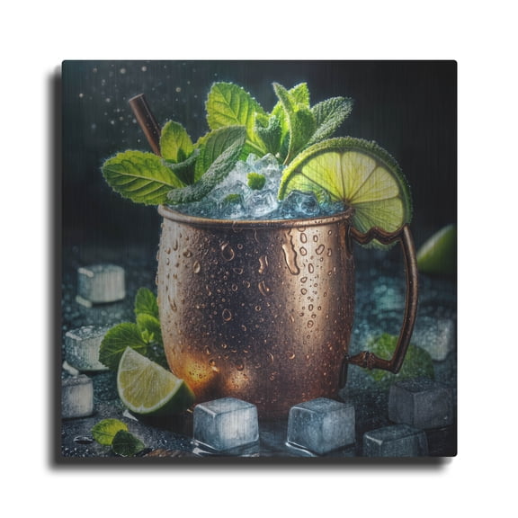 Luxe Metal Art 'Moscow Mule' by Rey Klimt Metal Wall Art, 36" x 36"