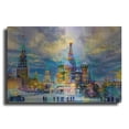 thumbnail image 1 of Luxe Metal Art 'Moscow Russia Saint Basil'S Cathedral Kremlin Red Square Ice Snow And Skating' by Pedro Gavidia, Metal Wall Art, 24"x16", 1 of 8