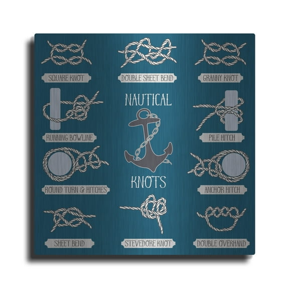 Luxe Metal Art 'Nautical Knots' by Luxe Portfolio, Metal Wall Art, 24"x24"