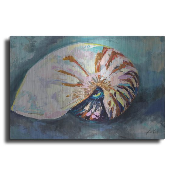 Luxe Metal Art 'Nautilus Shell' by Jeanette Vertentes Metal Wall Art, 36" x 24"