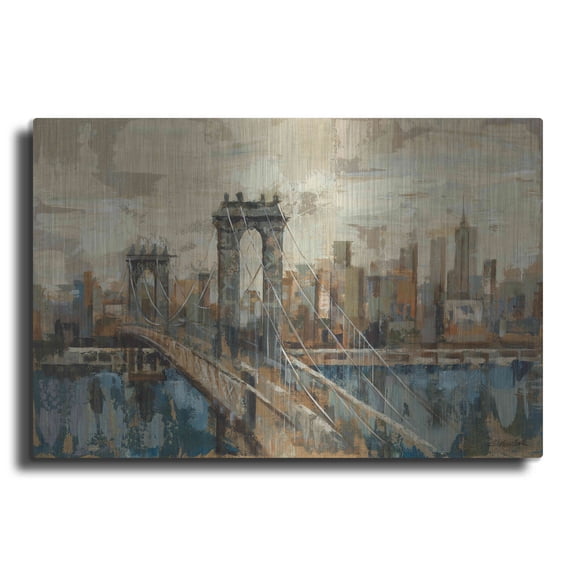Luxe Metal Art 'New York View' by Silvia Vassileva, Metal Wall Art, 16"x12"