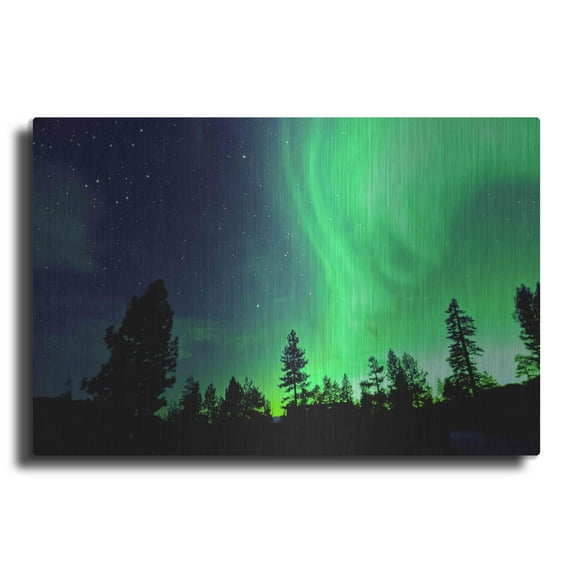 Luxe Metal Art 'Northern Lights Aurora Borealis 2' by Luxe Portfolio, Metal Wall Art, 24"x16"