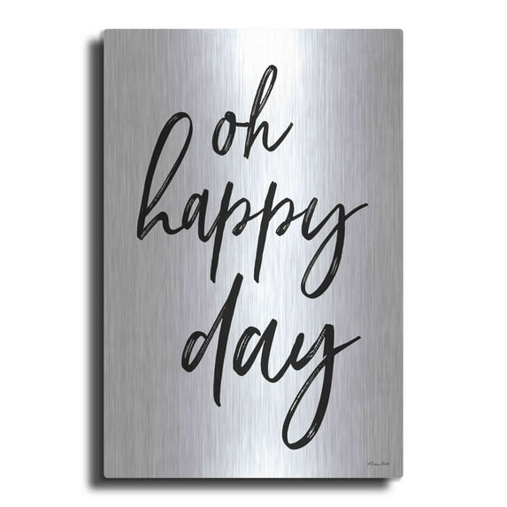 Luxe Metal Art 'Oh Happy Day' by Susan Ball, Metal Wall Art, 12"x16"