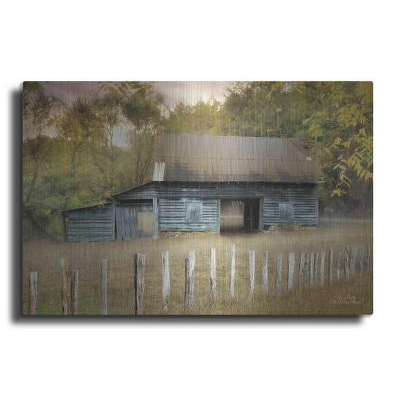 Luxe Metal Art 'Old Teal Shed' by Lori Deiter, Metal Wall Art, 36"x24"