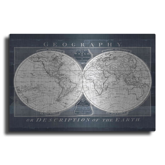Luxe Metal Art 'Old World Globe' by Wild Apple Portfolio, Metal Wall Art, 16"x12"