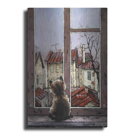 Luxe Metal Art 'Old Yard' by Alexander Gunin, Metal Wall Art, 24"x36"
