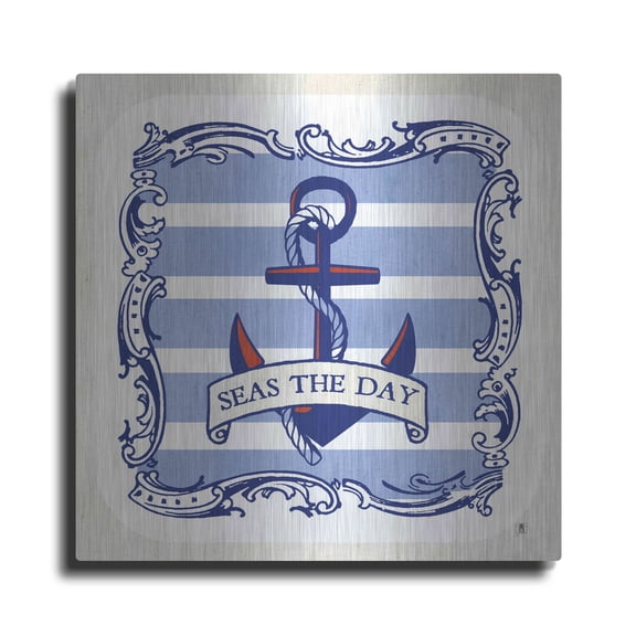 Luxe Metal Art 'On The Coast Border I' by Studio Mousseau, Metal Wall Art, 36"x36"