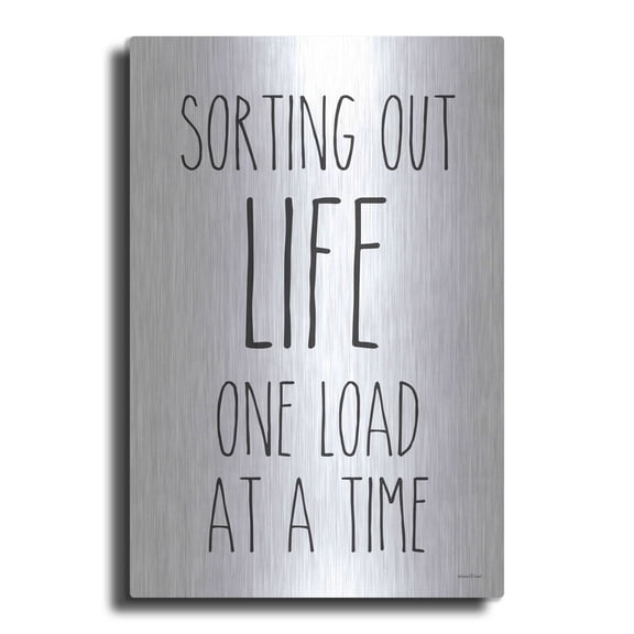Luxe Metal Art 'One Load at a Time' by lettered & lined, Metal Wall Art, 12"x16"
