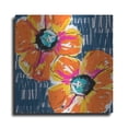 thumbnail image 1 of Luxe Metal Art 'Orange Poppies on Blue' by Linda Woods, Metal Wall Art, 36"x36", 1 of 9