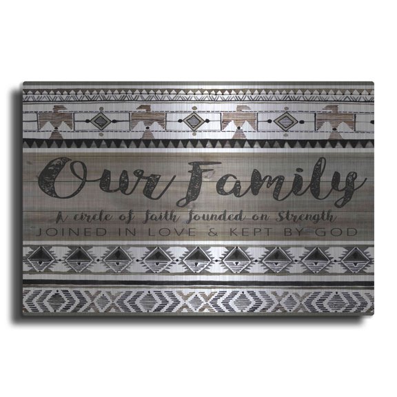 Luxe Metal Art 'Our Family' by Cindy Jacobs, Metal Wall Art, 16"x12"