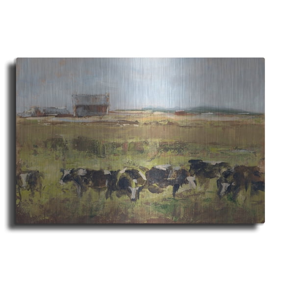 Luxe Metal Art 'Out to Pasture I' by Ethan Harper, Metal Wall Art, 36"x24"