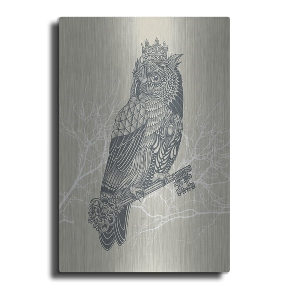 Luxe Metal Art 'Owl_King' by Luxe Portfolio, Metal Wall Art, 16"x24"