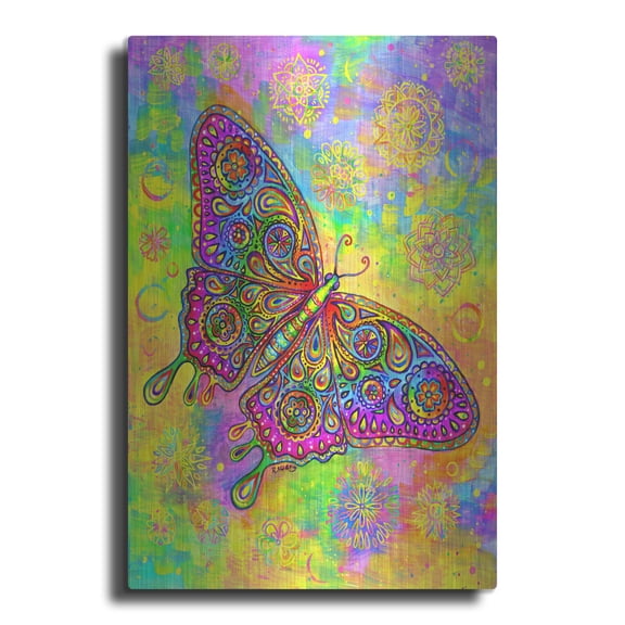 Luxe Metal Art 'Paisley Butterfly' by Rebecca Wang Art, Metal Wall Art, 24"x36"