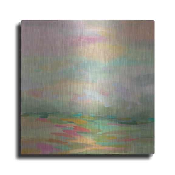 Luxe Metal Art 'Pastel Fields' by Silvia Vassileva, Metal Wall Art, 24" x 24"