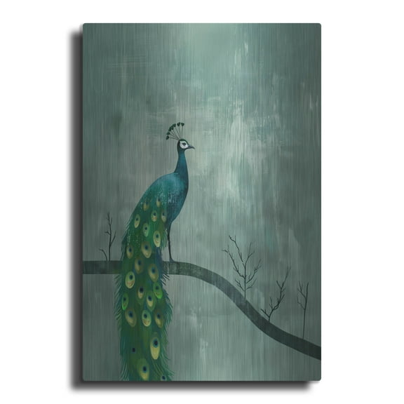 Luxe Metal Art 'Peacock Display' by Svetlana Aleynikova Metal Wall Art, 16" x 24"