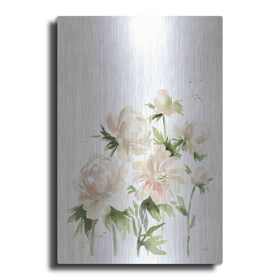 Luxe Metal Art 'Peonies I' by Katrina Pete, Metal Wall Art, 24"x36"