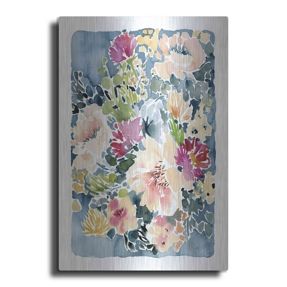Luxe Metal Art 'Peony Delights' by Katrina Pete, Metal Wall Art, 12"x16"