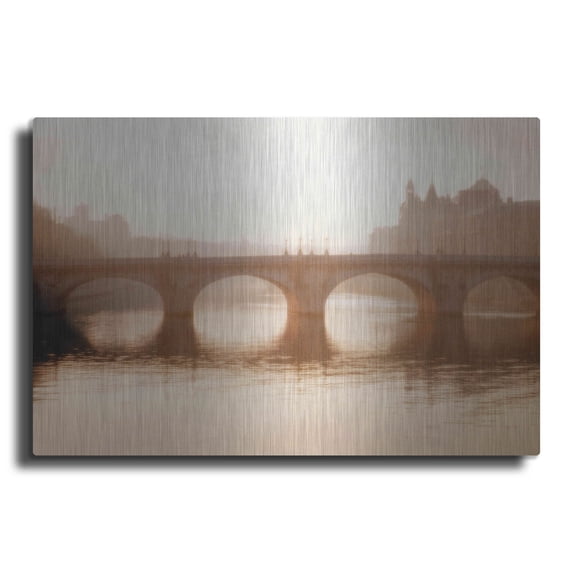 Luxe Metal Art 'Pont Neuf Paris' by Alan Klug, Metal Wall Art, 36"x24"