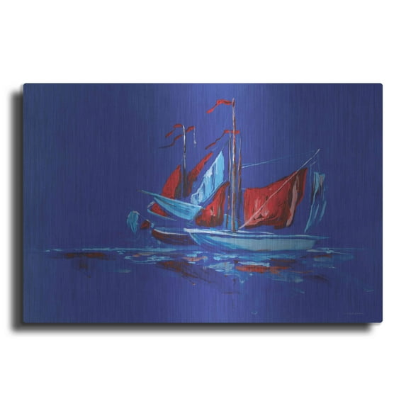 Luxe Metal Art 'Port and Starboard' by Kamdon Kreations, Metal Wall Art, 24"x16"