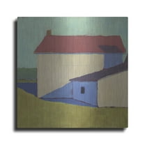 Luxe Metal Art 'Primary Barns 7'  by Carol Young Metal Wall Art, 12" x 12"