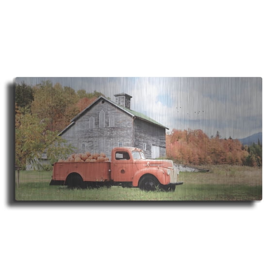 Luxe Metal Art 'Pumpkin Patch' by Lori Deiter, Metal Wall Art, 48"x24"