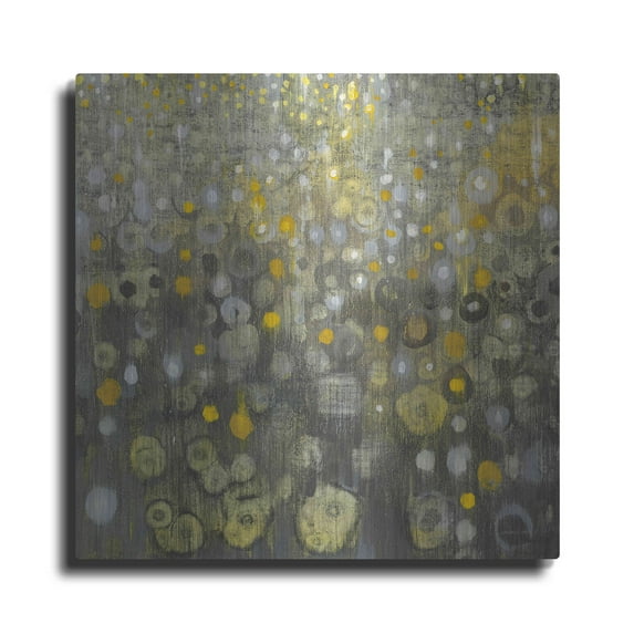 Luxe Metal Art 'Rain Abstract V' by Danhui Nai, Metal Wall Art, 24"x24"