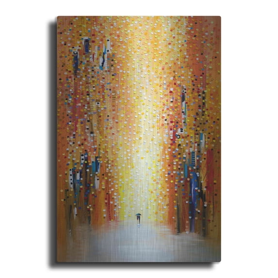 Luxe Metal Art 'Rainy Sunset Together' by Ekaterina Ermilkina Metal Wall Art, 16"x24"