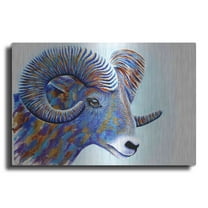 Luxe Metal Art 'Ram' by Michelle Faber, Metal Wall Art, 16"x12"