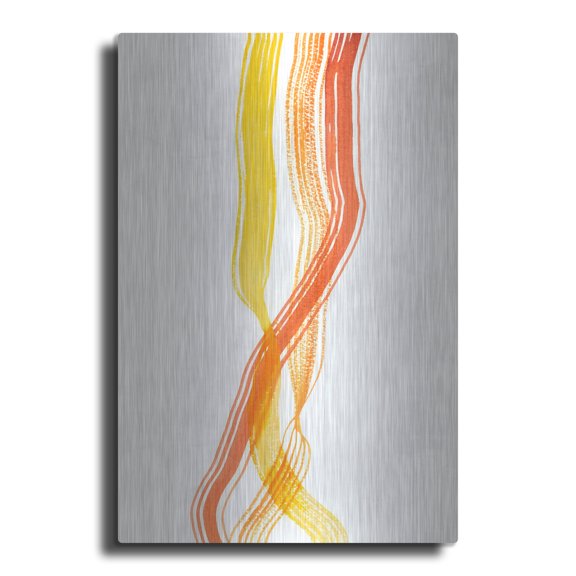 Luxe Metal Art 'Ribboned 4' by Alicia Ludwig Metal Wall Art, 12" x 16"