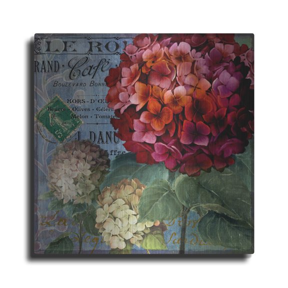 Luxe Metal Art 'Rouge From The Garden 1'  by Art Licensing Studio Metal Wall Art, 12" x 12"