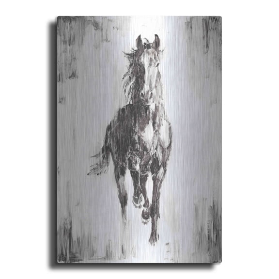 Luxe Metal Art 'Rustic Black Stallion I' by Ethan Harper Metal Wall Art, 24"x36"