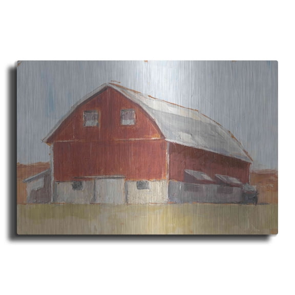 Luxe Metal Art 'Rustic Red Barn II' by Ethan Harper Metal Wall Art, 24"x16"