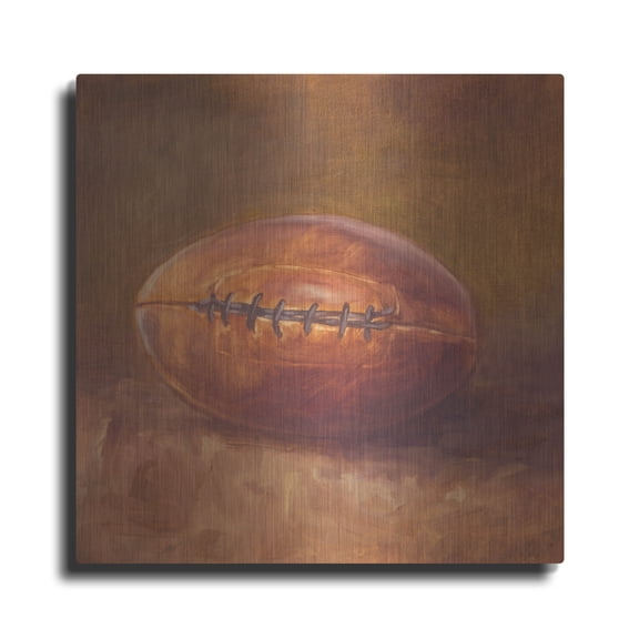 Luxe Metal Art 'Rustic Sports IV' by Ethan Harper, Metal Wall Art, 12"x12"