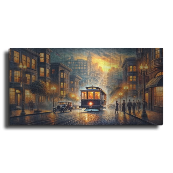 Luxe Metal Art 'San Francisco 1920s' by Rey Klimt Metal Wall Art, 24" x 12"