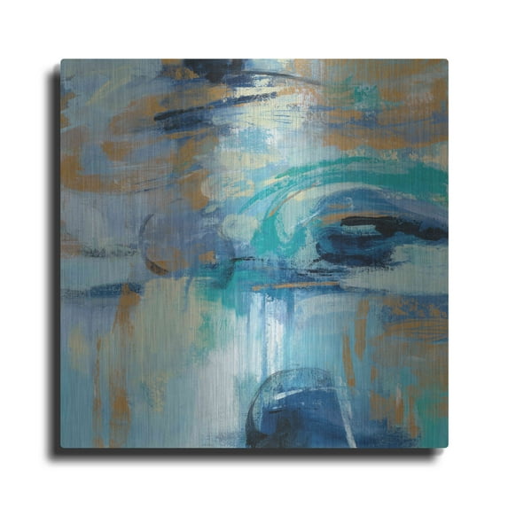 Luxe Metal Art 'Sapphire Ring' by Silvia Vassileva, Metal Wall Art, 24"x24"