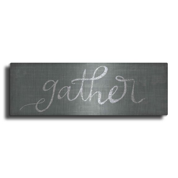 Luxe Metal Art 'Schoolhouse Gather' by Sue Schlabach, Metal Wall Art, 48"x16"