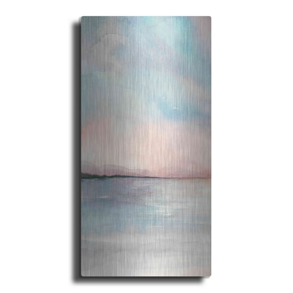 Luxe Metal Art 'Sea Sunset Triptych I' by Grace Popp, Metal Wall Art, 24"x48"