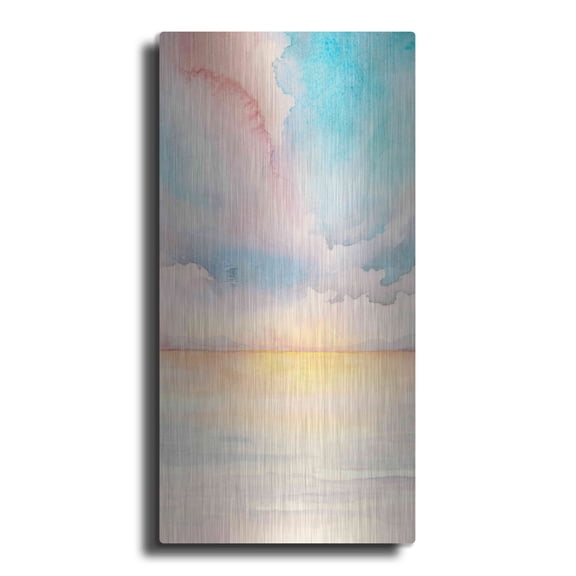 Luxe Metal Art 'Sea Sunset Triptych II' by Grace Popp, Metal Wall Art, 24"x48"