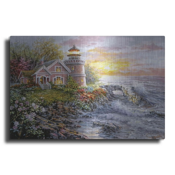 Luxe Metal Art 'Seafarer's Vigilant Sentry' by Nicky Boehme, Metal Wall Art, 36"x24"