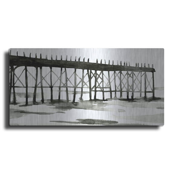 Luxe Metal Art 'Serene Pier 1'  by Emma Scarvey Metal Wall Art, 24" x 12"