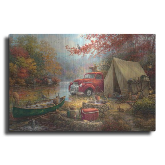 Luxe Metal Art 'Share the Outdoors' by Chuck Pinson, Metal Wall Art, 36"x24"