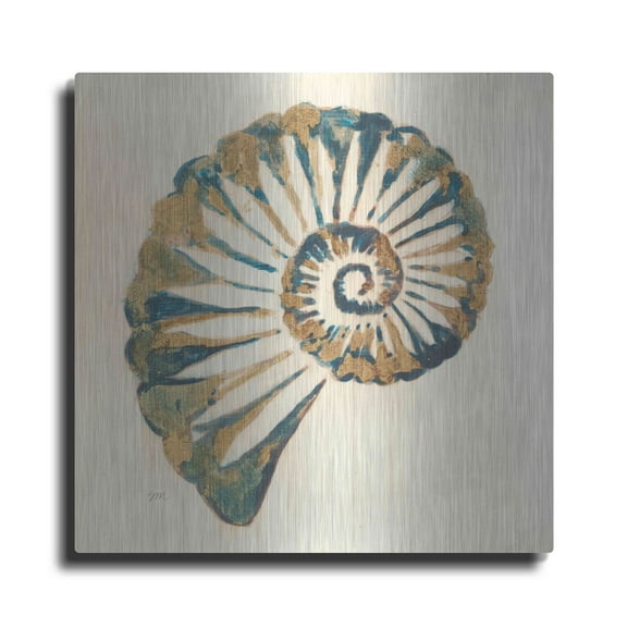 Luxe Metal Art 'Shell I' by Studio Mousseau, Metal Wall Art, 24"x24"