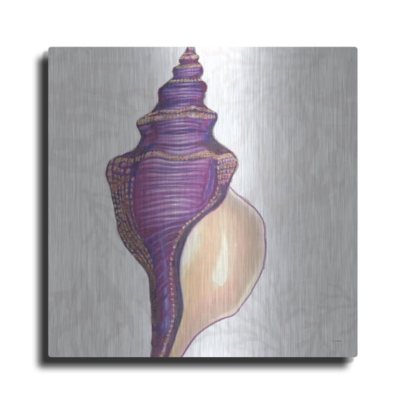 Luxe Metal Art 'Shimmering Shells 9' by James Wiens Metal Wall Art, 12" x 12"