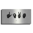 thumbnail image 1 of Luxe Metal Art 'Sign Language IV' by Emma Scarvey, Metal Wall Art, 24"x12", 1 of 10