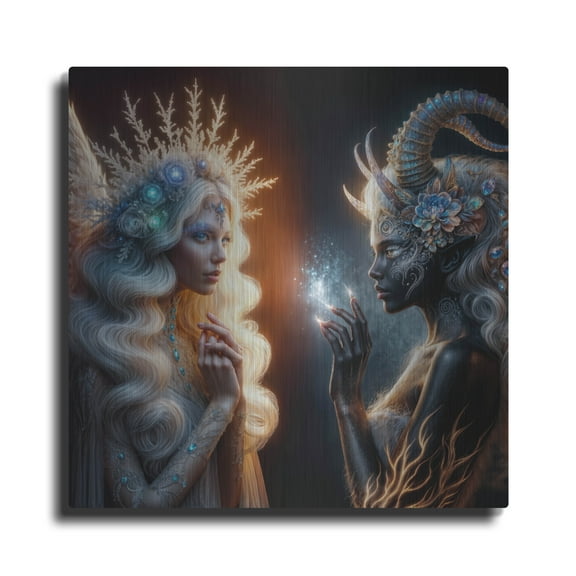 Luxe Metal Art 'Sisters' by KIR.DART Metal Wall Art, 12" x 12"