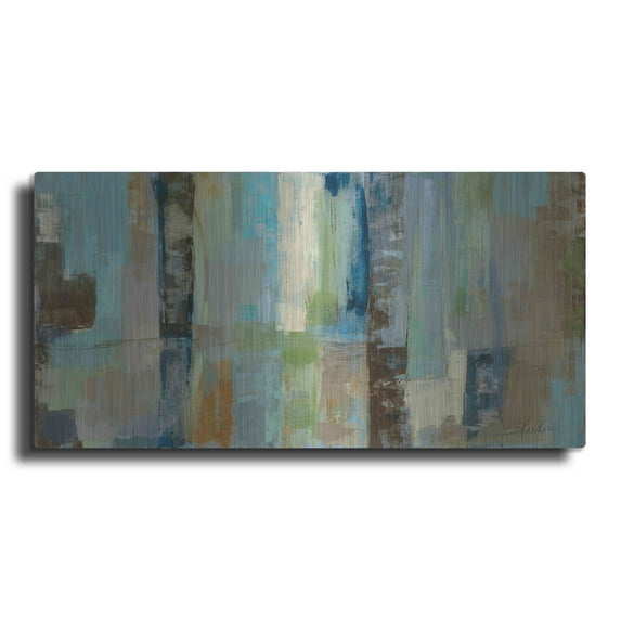 Luxe Metal Art 'Skylights' by Silvia Vassileva, Metal Wall Art, 24"x12"