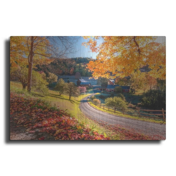 Luxe Metal Art 'Sleepy Hollow Ranch Vermont' by Bruce Getty, Metal Wall Art, 16"x12"