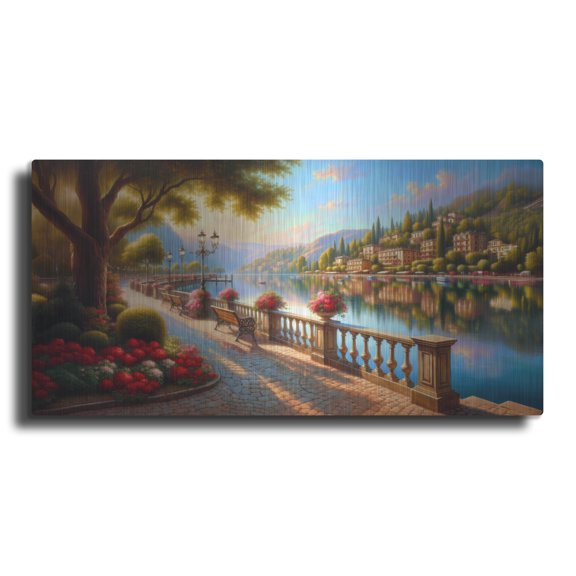 Luxe Metal Art 'Somewhere In Italy' by Rich Monet Metal Wall Art, 24" x 12"